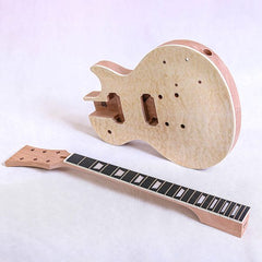 Electric Guitar DIY Kit LP790 Set in Neck Mahogany with Quilted Maple Veneer Hardware Gold with Cream Fitting