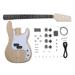 Coban Guitars Electric Guitar DIY Kit PB Bass White Pickguard 4 Strings