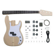 Coban Guitars Electric Guitar DIY Kit PB Bass Black Pickguard 4 Strings