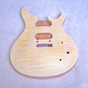 Electric Guitar DIY Kit PR840 Set in Neck Mahogany with Flame Maple Veneer Hardware Chrome with Cream Fitting