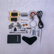 Electric Guitar DIY Kit PR840 Set in Neck Mahogany with Flame Maple Veneer Hardware Chrome with Cream Fitting