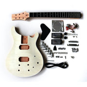 Coban Guitars Electric Guitar DIY Kit PR844 Tune O Matic Bolt On Neck Flamed Maple Chrome
