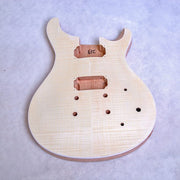 Electric Guitar DIY Kit PR8FS Set in Neck Mahogany with Flame Maple Veneer LP Hardware Chrome with Black Fitting