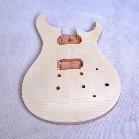 Electric Guitar DIY Kit PR8FS Set in Neck Mahogany with Flame Maple Veneer LP Hardware Chrome with Black Fitting