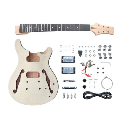 Electric Semi Hollow DIY self build guitar Kit PRSH8FS Flamed Maple LP Tune-o-matic bridge