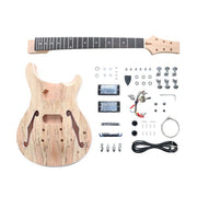 Coban Guitars Electric Semi Hollow Guitar DIY Kit Tune-o-matic bridge PRSH9SM LP Spalted Maple Chrome Hardware