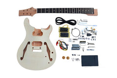 Electric Semi Hollow DIY self build guitar Kit PR840SH Flamed Maple Tremolo bridge
