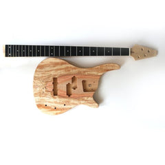 Electric Bass Guitar DIY Kit Coban Guitars SE901 Bass Guitar Kit Ash Body Spalted Maple Chrome Fittings NO Soldering