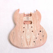 Electric Guitar DIY Kit SG510 Set in Neck Mahogany with Spalted Maple Veneer Hardware Gold with Black Fitting