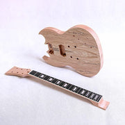 Electric Guitar DIY Kit SG510 Set in Neck Mahogany with Spalted Maple Veneer Hardware Gold with Black Fitting