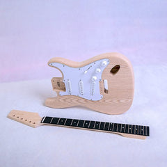 Coban Guitars Electric Guitars DIY Kit ST4 Ash Body Chrome White Pickguard