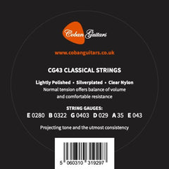 Coban Guitars New Improved Strings CG43 28-43 Nylon Classical Guitar Strings Normal Tension