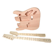 DIY Double Neck ST Guitar & Bass Kit | Mahogany Body | Maple Fingerboard, Chrome Hardware