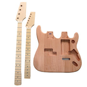 DIY Double Neck ST Guitar & Bass Kit | Mahogany Body | Maple Fingerboard, Chrome Hardware