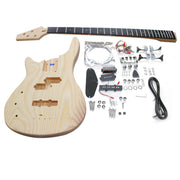 DIY SE Left-Handed Bass Guitar Kit | 4-String Ash Body | Ebony Fingerboard | Chrome Hardware