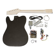 Coban Guitars Electric Guitars DIY Kit TLMB Pre Painted in Metallic Black White Pickguard