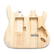 DIY ST Double-Neck Guitar Kit | Paulownia Body | Ebony Fingerboard | Chrome Hardware & White or Black Pickguard