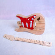 Electric Guitars DIY Kit ST4SS Ash Body Spalted Maple both Sides Red Pearl Pickguard