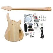 DIY SE Left-Handed Bass Guitar Kit | 4-String Ash Body | Ebony Fingerboard | Chrome Hardware