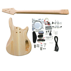 DIY SE Left-Handed Bass Guitar Kit | 4-String Ash Body | Ebony Fingerboard | Chrome Hardware