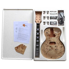 DIY Electric Guitar Set In Kit, LP-PAB Pop Ash Burl No Soldering Required (Arched top) 7WMLPPBAS