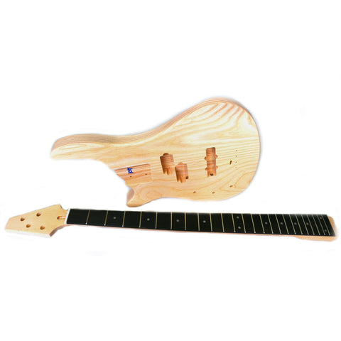 DIY SE Left-Handed Bass Guitar Kit | 4-String Ash Body | Ebony Fingerboard | Chrome Hardware