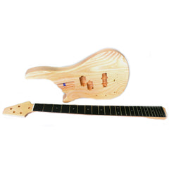 DIY SE Left-Handed Bass Guitar Kit | 4-String Ash Body | Ebony Fingerboard | Chrome Hardware
