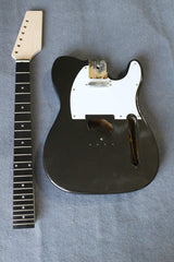 Coban Guitars Electric Guitars DIY Kit TLMB Pre Painted in Metallic Black White Pickguard