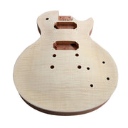 DIY Electric Guitar Kits, LP744BC Style Solid Mahogany body with Flamed Maple Veneer No Soldering Required Black/Chome