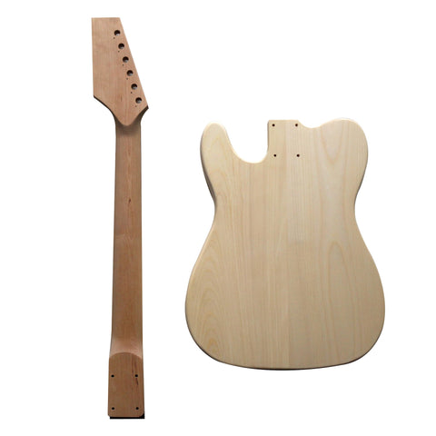DIY TL6 Beginner Guitar Kit | Basswood Body with Laurel Fingerboard | Chrome Hardware & Choice of Pickguard